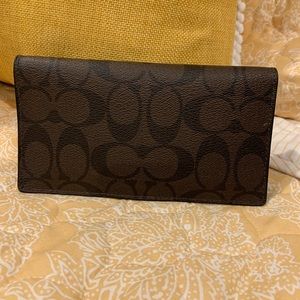 Coach Brown Checkbook Cover